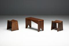 Mid Century Walnut Bench France Late 20th Century - 4342264