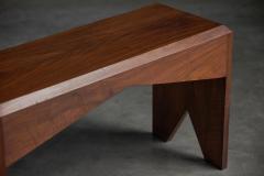 Mid Century Walnut Bench France Late 20th Century - 4342266