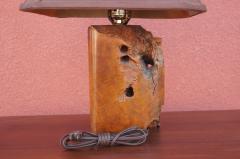 Mid Century Walnut Burl Table Lamp - 1635459