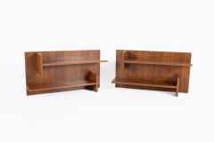 Mid Century Walnut Floating Shelves A Pair - 2577779