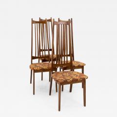 Mid Century Walnut Highback Dining Chairs set of 4 - 1880820