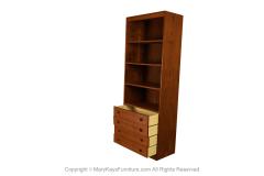 Mid Century Walnut Hutch Bookcase Cabinet - 3488358