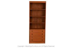 Mid Century Walnut Hutch Bookcase Cabinet - 3488359