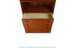 Mid Century Walnut Hutch Bookcase Cabinet - 3488360