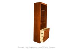 Mid Century Walnut Hutch Bookcase Cabinet - 3488361