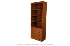 Mid Century Walnut Hutch Bookcase Cabinet - 3488375