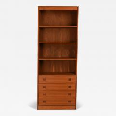Mid Century Walnut Hutch Bookcase Cabinet - 3490476