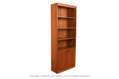 Mid Century Walnut Hutch Bookcase Cabinet - 3488378