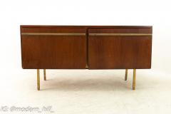 Mid Century Walnut Laminate and Brass Credenza - 1869110