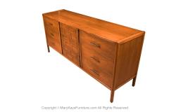 Mid Century Walnut Weave Pattern Long Dresser - 3285709