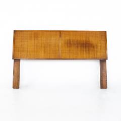 Mid Century Walnut and Cane Queen Headboard - 2354251