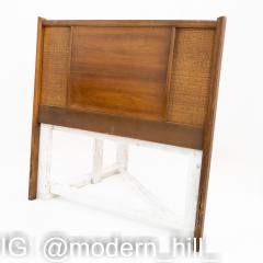 Mid Century Walnut and Cane Twin Size Headboard - 1873232