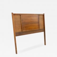 Mid Century Walnut and Cane Twin Size Headboard - 1884495