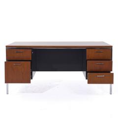 Mid Century Walnut and Chrome Executive Desk - 3975029