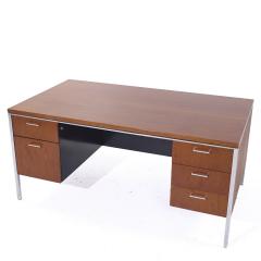 Mid Century Walnut and Chrome Executive Desk - 3975035