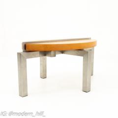 Mid Century Walnut and Stainless Steel Block Coffee Table - 1869096