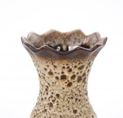 Mid Century West German Glazed Porcelain Vase Orange Eggshell Brown 10 Tall - 4707756