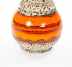 Mid Century West German Glazed Porcelain Vase Orange Eggshell Brown 10 Tall - 4707757