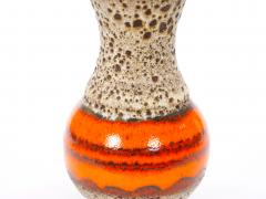 Mid Century West German Glazed Porcelain Vase Orange Eggshell Brown 10 Tall - 4707758
