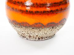 Mid Century West German Glazed Porcelain Vase Orange Eggshell Brown 10 Tall - 4707761