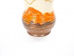 Mid Century West German Glazed Porcelain Vase Orange Eggshell Brown 10 Tall - 4707767