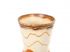 Mid Century West German Glazed Porcelain Vase Orange Eggshell Brown 10 Tall - 4707768