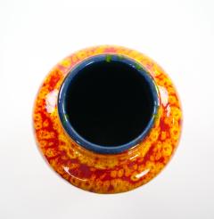 Mid Century West German Glazed Porcelain Vase Yellow Red 12 Tall - 4707822