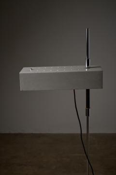 Mid Century White Lacquered and Perforated Metal Floor Lamp 1950s - 4499292