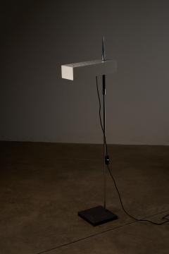 Mid Century White Lacquered and Perforated Metal Floor Lamp 1950s - 4499293