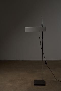 Mid Century White Lacquered and Perforated Metal Floor Lamp 1950s - 4499294