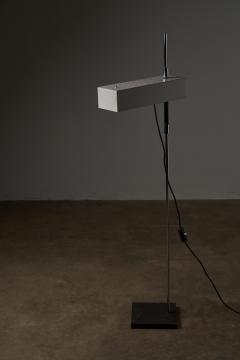 Mid Century White Lacquered and Perforated Metal Floor Lamp 1950s - 4499297