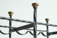 Mid Century Wine Rack in Wrought Iron Brass 1960s - 4608753