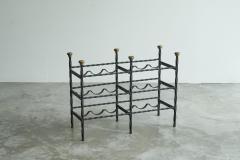 Mid Century Wine Rack in Wrought Iron Brass 1960s - 4608758