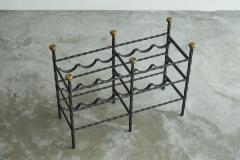 Mid Century Wine Rack in Wrought Iron Brass 1960s - 4608766