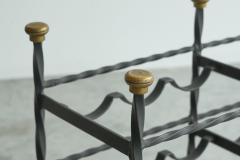 Mid Century Wine Rack in Wrought Iron Brass 1960s - 4608801