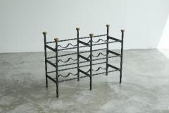 Mid Century Wine Rack in Wrought Iron Brass 1960s - 4608805