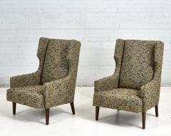 Mid Century Wing Back Lounge Chairs in Nubby Boucle 1960 - 2725944