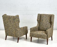 Mid Century Wing Back Lounge Chairs in Nubby Boucle 1960 - 2725945