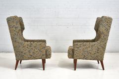 Mid Century Wing Back Lounge Chairs in Nubby Boucle 1960 - 2725950