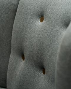 Mid Century Wingback Chair with Brass Buttons United States c 1950 - 4694909