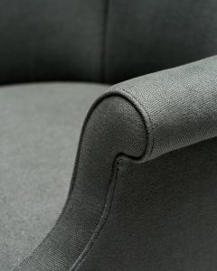 Mid Century Wingback Chair with Brass Buttons United States c 1950 - 4694950
