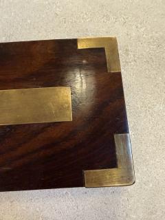 Mid Century Wood Box with Brass Inlays 1960s - 4518947
