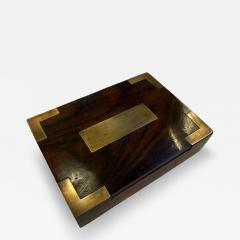 Mid Century Wood Box with Brass Inlays 1960s - 4521685
