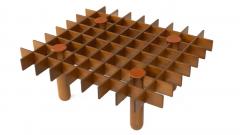 Mid Century Wood and Glass Coffee Table in the style of Gianfranco Frattini - 4627021
