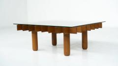 Mid Century Wood and Glass Coffee Table in the style of Gianfranco Frattini - 4627022