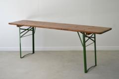 Mid Century Wood and Metal Folding Campaign Console Table - 2489484