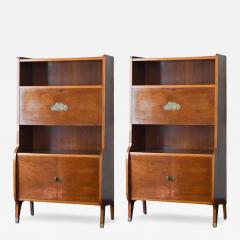Mid Century Wooden Sideboards With Brass Details And Decorations - 3667516