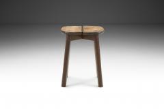 Mid Century Wooden Stool with Split Seat Europe ca 1950s - 2719149
