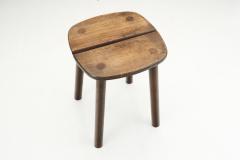 Mid Century Wooden Stool with Split Seat Europe ca 1950s - 2719152