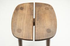 Mid Century Wooden Stool with Split Seat Europe ca 1950s - 2719153